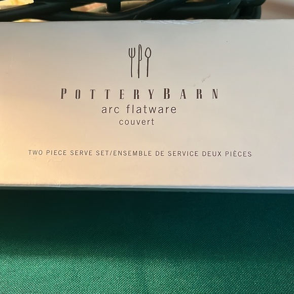 Pottery Barn Arc flatware set; 1 serving fork & 1 spoon; 18/8 stainless steel. - Picture 4 of 8